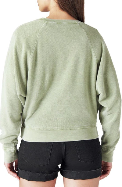 Lucky Brand Raglan Waffle Top In Loden Green