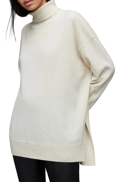 Shop Allsaints Gala Cashmere Turtleneck Sweater In Ivory White