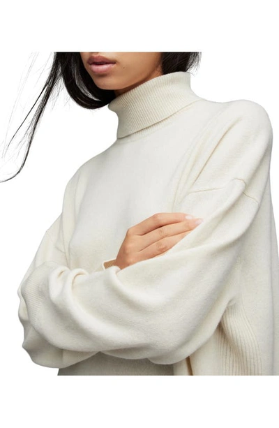 Shop Allsaints Gala Cashmere Turtleneck Sweater In Ivory White