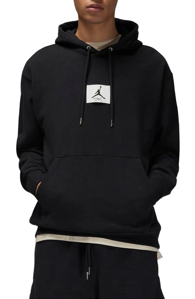 Shop Jordan Essentials Statement Fleece Hoodie In Black/ Sail