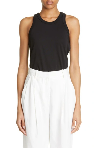 Loulou Studio + Net Sustain Limba Ribbed Organic Cotton Tank In Black