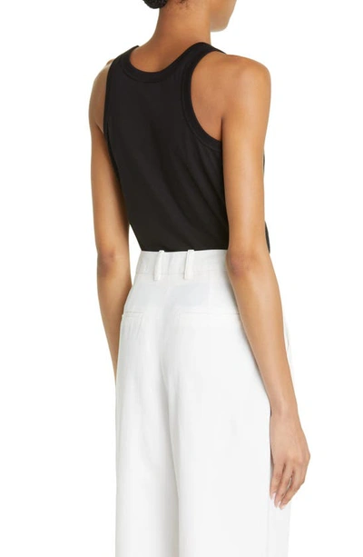 Loulou Studio + Net Sustain Limba Ribbed Organic Cotton Tank In Black
