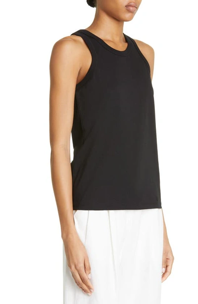 Loulou Studio + Net Sustain Limba Ribbed Organic Cotton Tank In Black