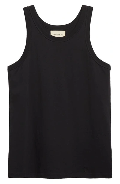 Loulou Studio + Net Sustain Limba Ribbed Organic Cotton Tank In Black