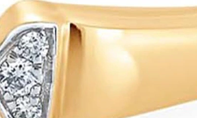 Shop Sara Weinstock Unity Toi Et Moi Pear & Round Diamond Cuff Bracelet In Yellow Gold/ Diamond