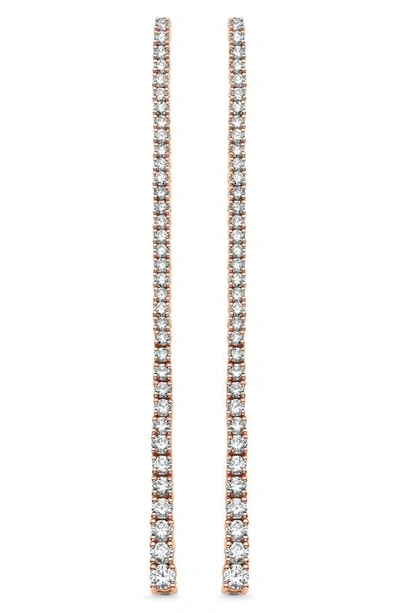 Shop Sara Weinstock Isadora Eternity Diamond Drop Earrings In Rose Gold