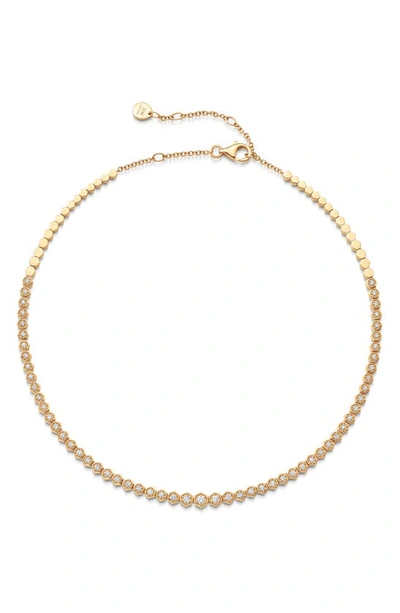 Shop Sara Weinstock Isadora Hexagon Diamond Choker Necklace In Rose Gold