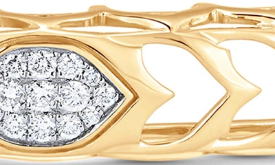 Shop Sara Weinstock Dentelle Diamond Cluster Bangle In Yellow Gold