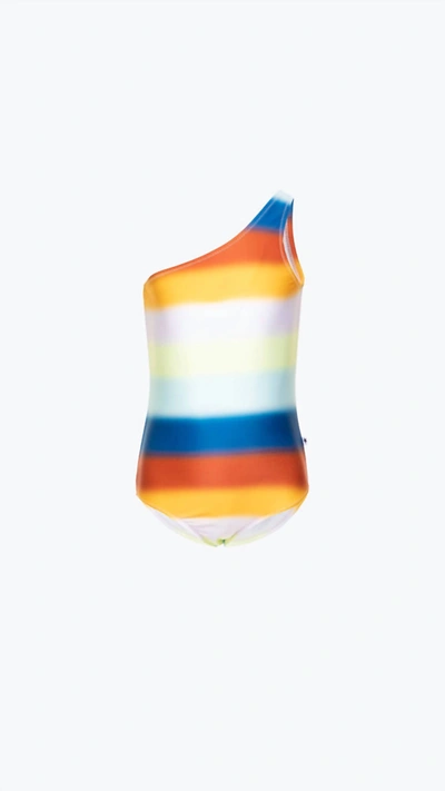 Shop Molo Girls Nai Onepiece Swimsuit In Glowy Rainbow In Multi