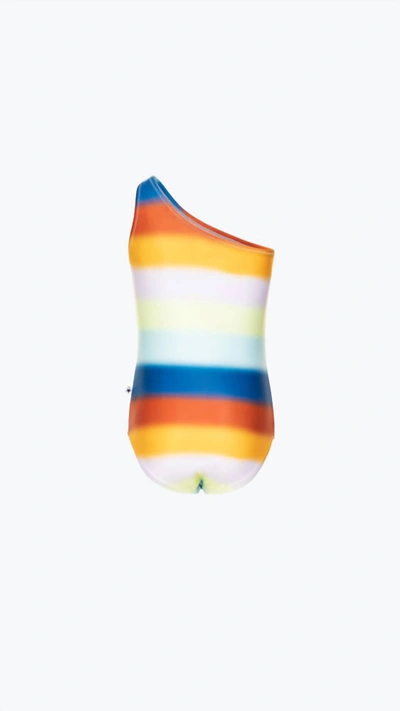 Shop Molo Girls Nai Onepiece Swimsuit In Glowy Rainbow In Multi