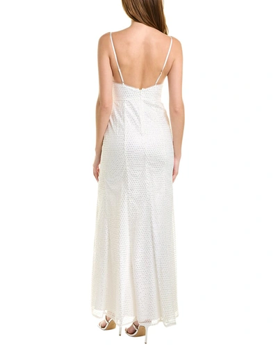 Aidan Mattox Sequin Column Dress In White