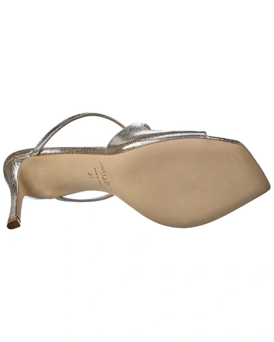 Shop Jimmy Choo Anise 75 Glitter Leather Sandal In Gold