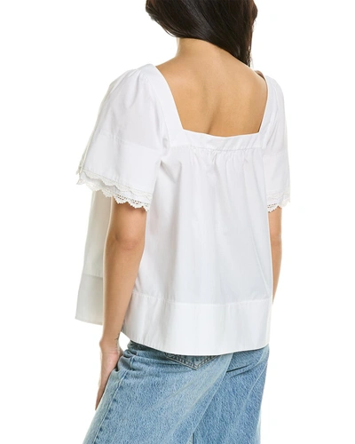 Shop Jason Wu Square Neck Babydoll Top In White