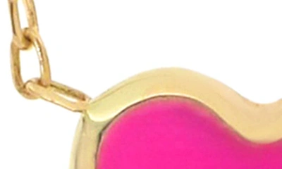 Shop Bony Levy Kids' 14k Gold Enamel Heart Pendant Necklace In 14k Yellow Gold