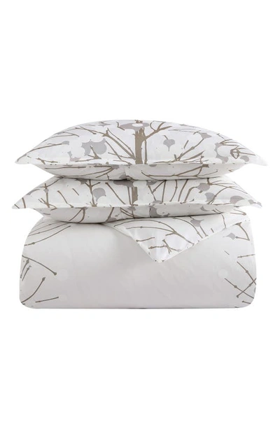 Shop Marimekko Lumimarja Silver Duvet Cover & Sham Set In Medium Grey
