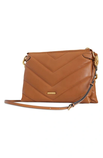 Shop Rebecca Minkoff Edie Maxi Leather Crossbody Bag In Caramello