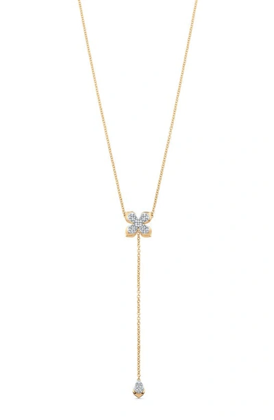 Shop Sara Weinstock Lierre Diamond Y-necklace In Yellow Gold