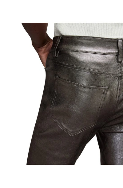 Shop Allsaints Ina Leather Skinny Jeans In Gunmetal