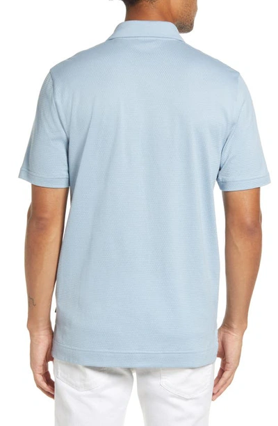 Shop Ted Baker Chard Textured Pocket Polo In Light Blue