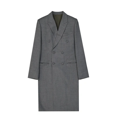 Shop Dior Classic Wool Coat In Gray