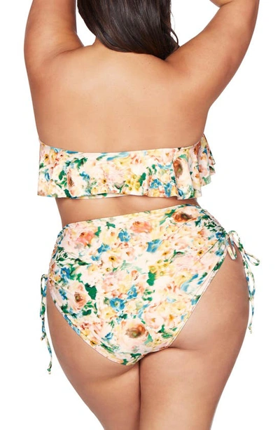 Shop Artesands Odette Degas Ruched Side Tie Bikini Bottoms In Multi