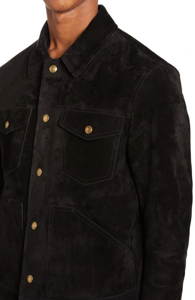 Shop Tom Ford Suede Western Jacket In Black