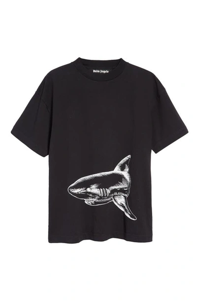 Shop Palm Angels Broken Shark Classic Cotton Graphic Tee In Black Off White