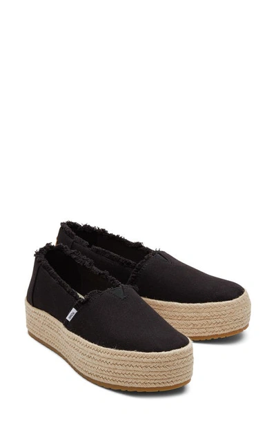 Toms Valencia Platform Espadrille In Black