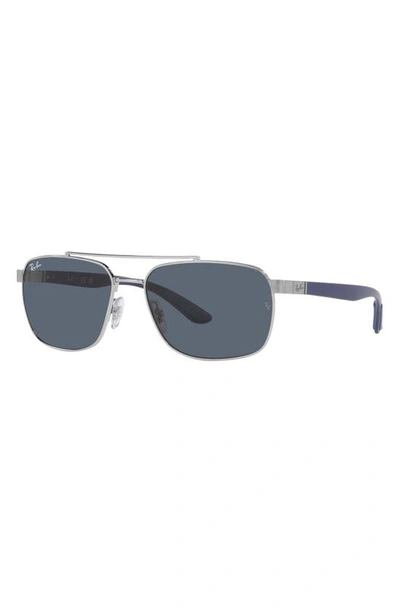 Ray Ban Ray-ban 59mm Aviator Sunglasses In Silver