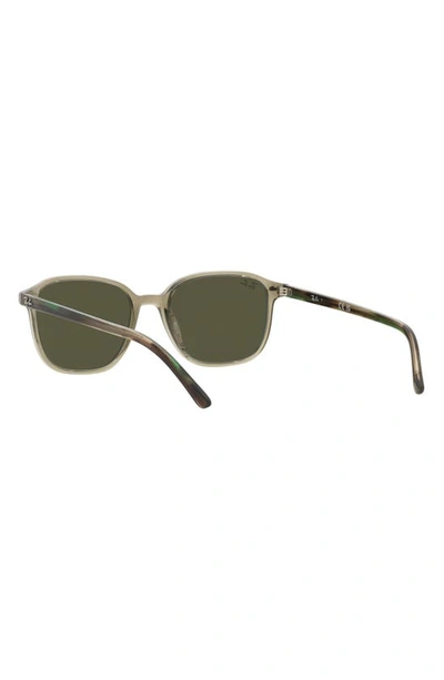 Shop Ray Ban Leonard 51mm Mirrored Square Sunglasses In Transparent Green