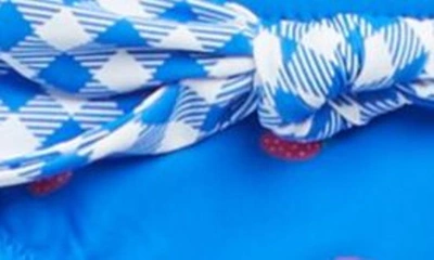 Shop Hobie Kids' Checked Out Reversible 2-piece Bikini In Sea Blue