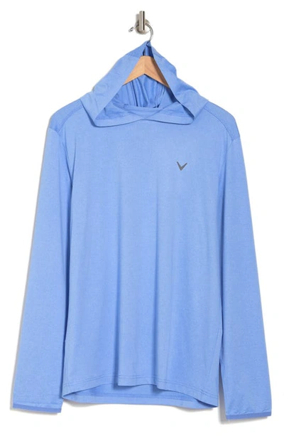 Shop Callaway Golf Long Sleeve Sun Shade Hooded Pullover In Provence Heather