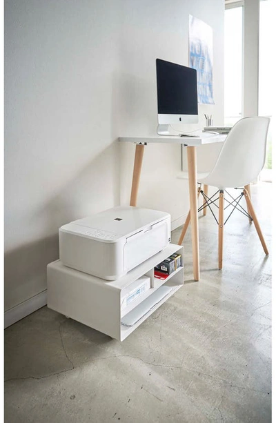 Yamazaki Tower Desktop Printer Stand In White
