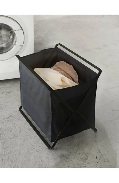 Shop Yamazaki Tower Collapsible Storage Hamper In Black