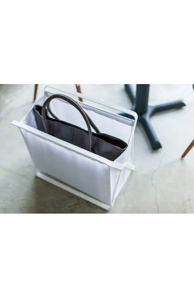 Yamazaki Tower Collapsible Storage Hamper In White