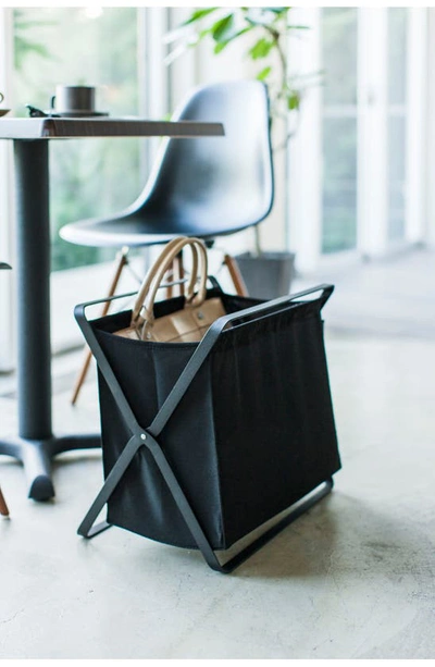 Yamazaki Tower Collapsible Storage Hamper In Black