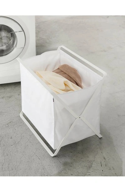 Yamazaki Tower Collapsible Storage Hamper In White