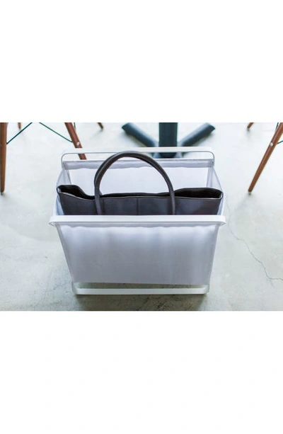 Yamazaki Tower Collapsible Storage Hamper In White