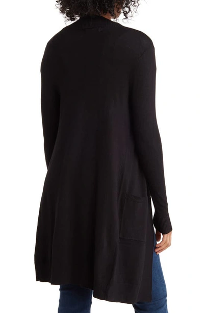 By Design Hudson Mid Thigh Lightweight Cardigan In Black