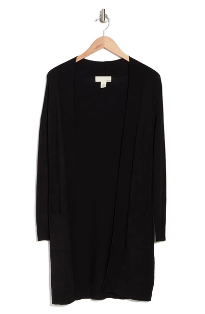 By Design Hudson Mid Thigh Lightweight Cardigan In Black