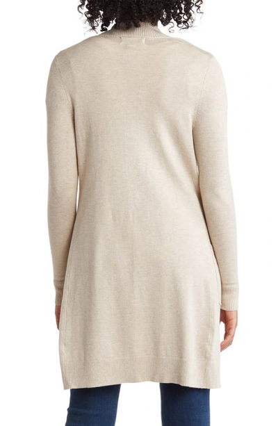 By Design Hudson Mid Thigh Lightweight Cardigan In Oatmeal