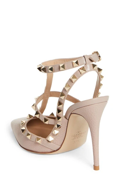 Shop Valentino Rockstud Ankle Strap Pump In P45 Rockstud Poudre