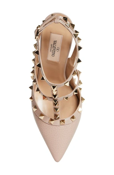 Shop Valentino Rockstud Ankle Strap Pump In P45 Rockstud Poudre