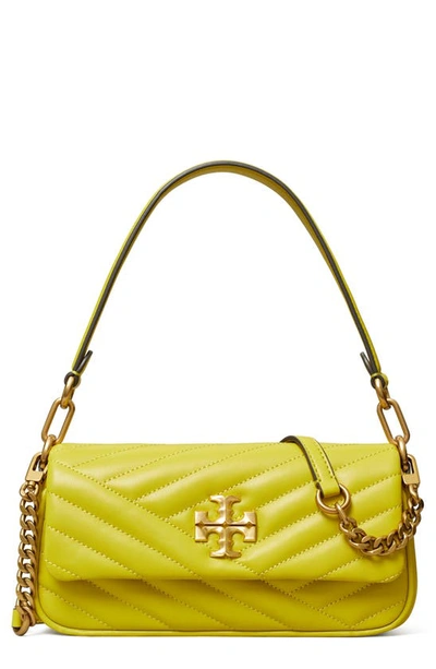 Tory Burch Kira Chevron Patent Small Flap Shoulder Bag In Island Chartreuse ModeSens