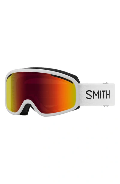Shop Smith Vogue 154mm Snow Goggles In White / Red Sol-x Mirror