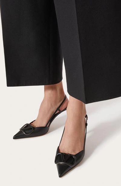 Shop Valentino Vlogo Pointed Toe Slingback Pump In Nero