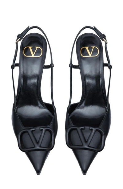 Valentino Vlogo Pointed Toe Slingback Pump In Nero