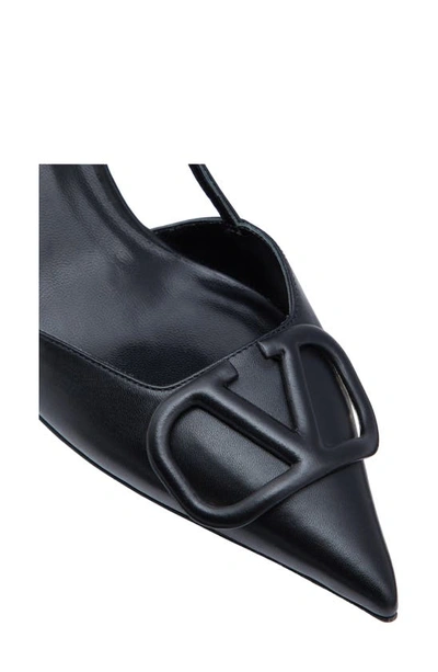 Shop Valentino Vlogo Pointed Toe Slingback Pump In Nero