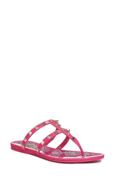 Shop Valentino Rockstud Jelly Slide Sandal In K6p Happy Pink/ Multicolor