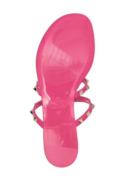 Shop Valentino Rockstud Jelly Slide Sandal In K6p Happy Pink/ Multicolor